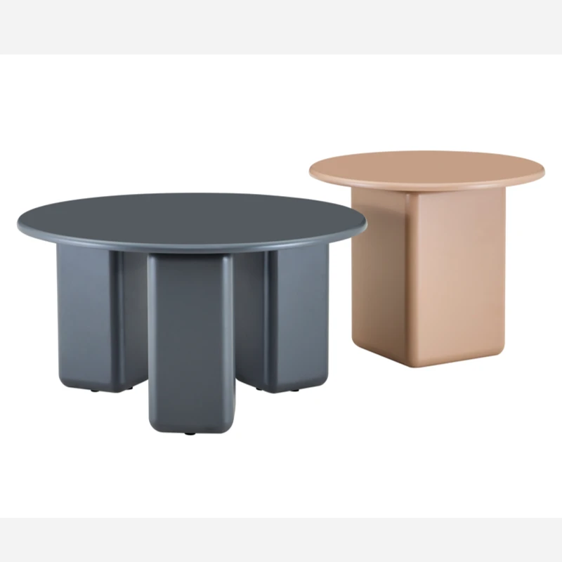 Cream Cube Base Round Side Coffee Table suppliers